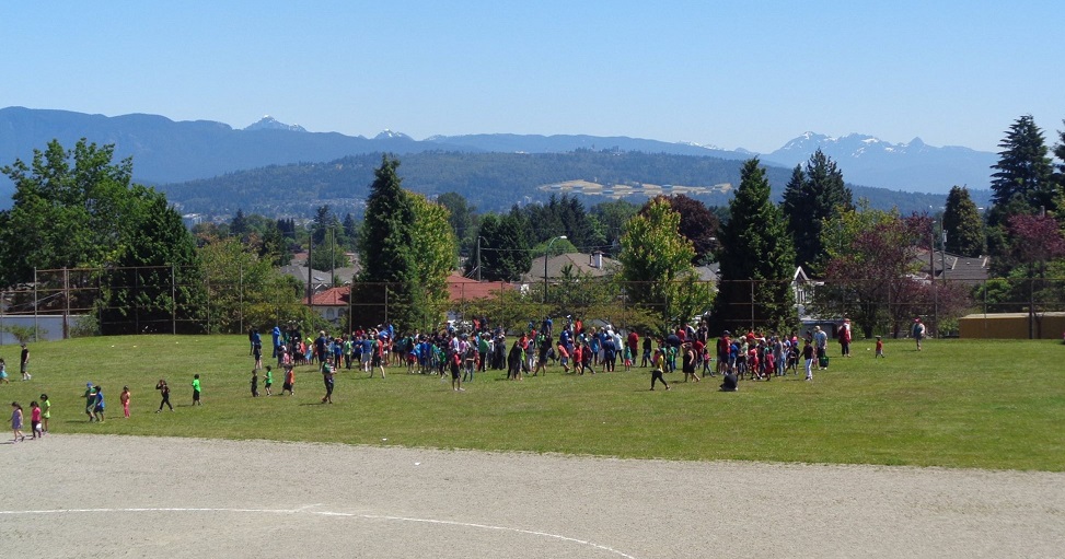 The field at Graham Bruce Elementary is in danger of being sub-divided by the Vancouver School Board. Photo by Melanie Cheng